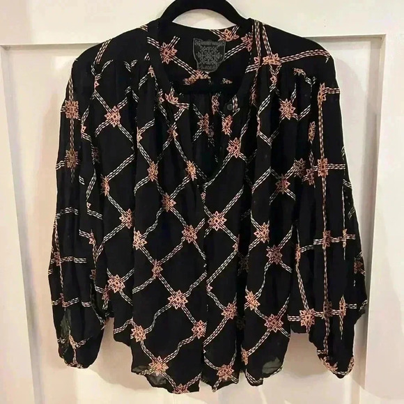 Johnny Was Iman Embroidered button down blouse s/m - Picture 6 of 9